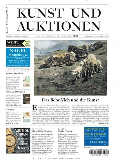 Titelbild der Ausgabe 10/2025 von Kunst und Auktionen. Diese Zeitschrift und viele weitere Reisemagazine, Freizeitmagazine und Wissensmagazine als Abo oder epaper bei United Kiosk online kaufen.