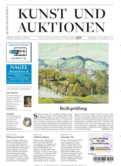 Titelbild der Ausgabe 11/2025 von Kunst und Auktionen. Diese Zeitschrift und viele weitere Reisemagazine, Freizeitmagazine und Wissensmagazine als Abo oder epaper bei United Kiosk online kaufen.