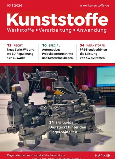 Titelbild der Ausgabe 3/2026 von Kunststoffe. Diese Zeitschrift und viele weitere Industriemagazine und Handwerkmagazine als Abo oder epaper bei United Kiosk online kaufen.