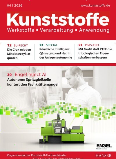 Titelbild der Ausgabe 4/2026 von Kunststoffe. Diese Zeitschrift und viele weitere Industriemagazine und Handwerkmagazine als Abo oder epaper bei United Kiosk online kaufen.