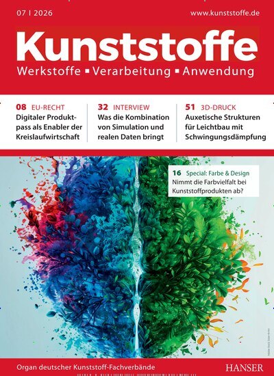 Titelbild der Ausgabe 7/2026 von Kunststoffe. Diese Zeitschrift und viele weitere Industriemagazine und Handwerkmagazine als Abo oder epaper bei United Kiosk online kaufen.