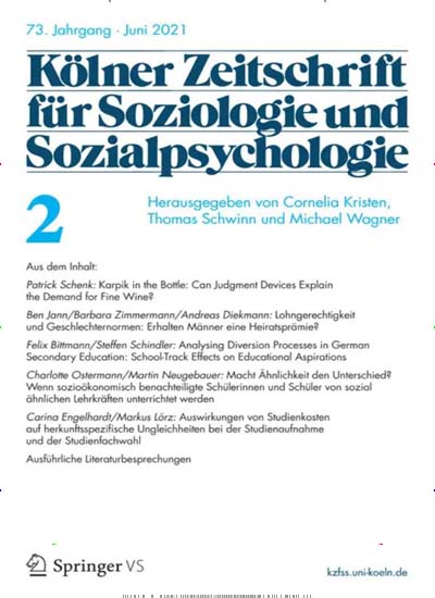 Titelbild der Ausgabe 2/2021 von KZfSS Kölner Zeitschrift für Soziologie und Sozialpsychologie. Diese Zeitschrift und viele weitere Wissenschaftsmagazine als Abo oder epaper bei United Kiosk online kaufen.