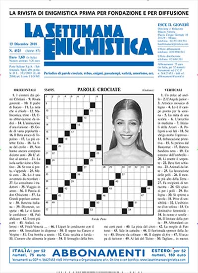Titelbild der Ausgabe 4525/2018 von La Settimana Enigmistica. Diese Zeitschrift und viele weitere Groschenromane und Rätselhefte als Abo oder epaper bei United Kiosk online kaufen.