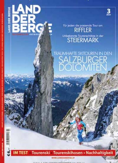 Titelbild der Ausgabe 3/2021 von Land der Berge. Diese Zeitschrift und viele weitere Sportmagazine als Abo oder epaper bei United Kiosk online kaufen.