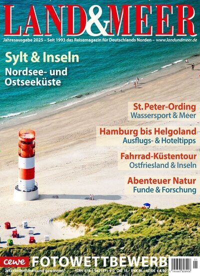 Titelbild der Ausgabe 1/2025 von Land & Meer. Diese Zeitschrift und viele weitere Reisemagazine, Freizeitmagazine und Wissensmagazine als Abo oder epaper bei United Kiosk online kaufen.