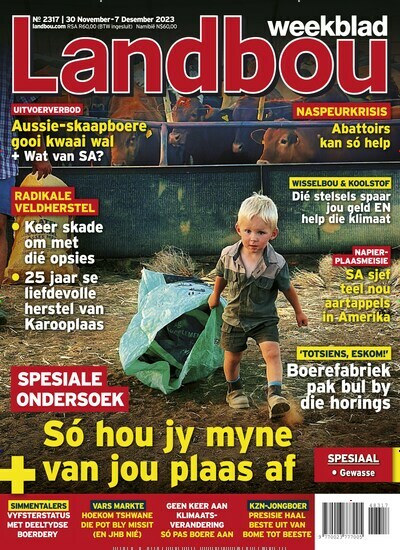 Titelbild der Ausgabe 317/2023 von Landbouweekblad. Diese Zeitschrift und viele weitere Reisemagazine, Freizeitmagazine und Wissensmagazine als Abo oder epaper bei United Kiosk online kaufen.