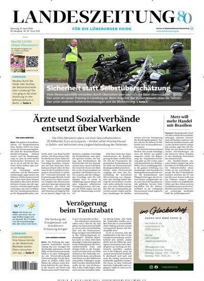 Titelbild der Ausgabe 92/2026 von Landeszeitung für die Lüneburger Heide. Diese Zeitschrift und viele weitere Zeitungsabos als Abo oder epaper bei United Kiosk online kaufen.