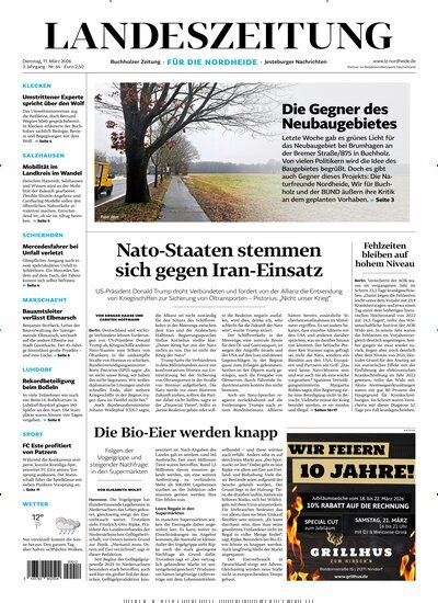 Titelbild der Ausgabe 64/2026 von Landeszeitung für die Nordheide. Diese Zeitschrift und viele weitere Zeitungsabos als Abo oder epaper bei United Kiosk online kaufen.