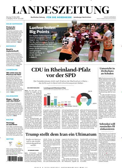 Titelbild der Ausgabe 69/2026 von Landeszeitung für die Nordheide. Diese Zeitschrift und viele weitere Zeitungsabos als Abo oder epaper bei United Kiosk online kaufen.