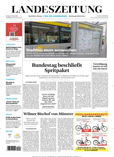 Titelbild der Ausgabe 73/2026 von Landeszeitung für die Nordheide. Diese Zeitschrift und viele weitere Zeitungsabos als Abo oder epaper bei United Kiosk online kaufen.