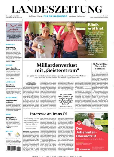 Titelbild der Ausgabe 76/2026 von Landeszeitung für die Nordheide. Diese Zeitschrift und viele weitere Zeitungsabos als Abo oder epaper bei United Kiosk online kaufen.