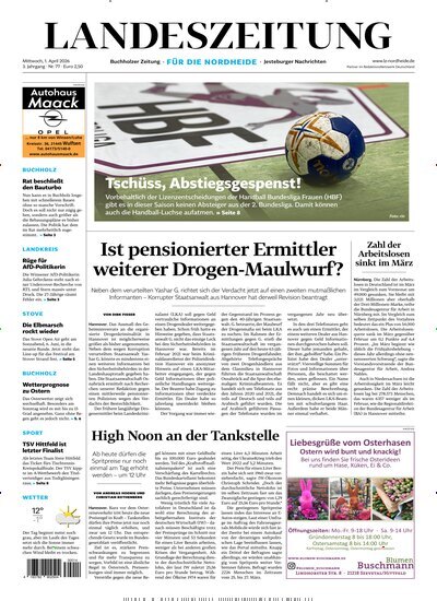 Titelbild der Ausgabe 77/2026 von Landeszeitung für die Nordheide. Diese Zeitschrift und viele weitere Zeitungsabos als Abo oder epaper bei United Kiosk online kaufen.