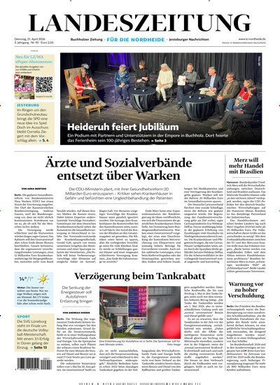 Titelbild der Ausgabe 92/2026 von Landeszeitung für die Nordheide. Diese Zeitschrift und viele weitere Zeitungsabos als Abo oder epaper bei United Kiosk online kaufen.