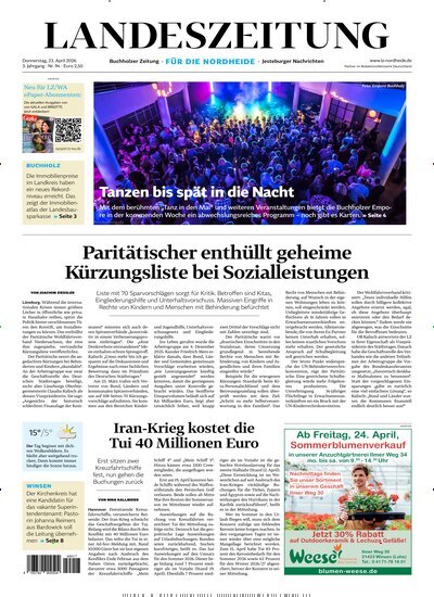 Titelbild der Ausgabe 94/2026 von Landeszeitung für die Nordheide. Diese Zeitschrift und viele weitere Zeitungsabos als Abo oder epaper bei United Kiosk online kaufen.