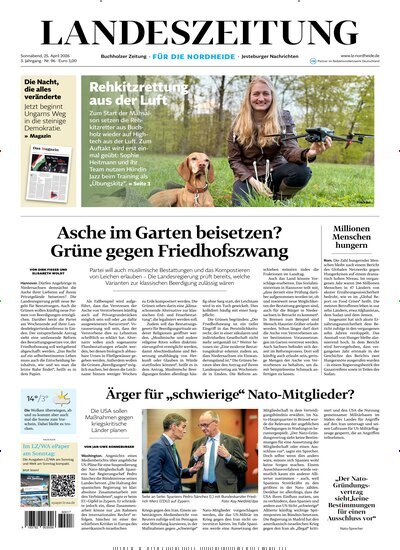 Titelbild der Ausgabe 96/2026 von Landeszeitung für die Nordheide. Diese Zeitschrift und viele weitere Zeitungsabos als Abo oder epaper bei United Kiosk online kaufen.