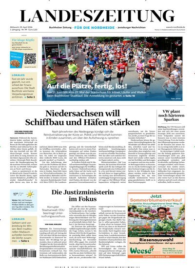 Titelbild der Ausgabe 99/2026 von Landeszeitung für die Nordheide. Diese Zeitschrift und viele weitere Zeitungsabos als Abo oder epaper bei United Kiosk online kaufen.