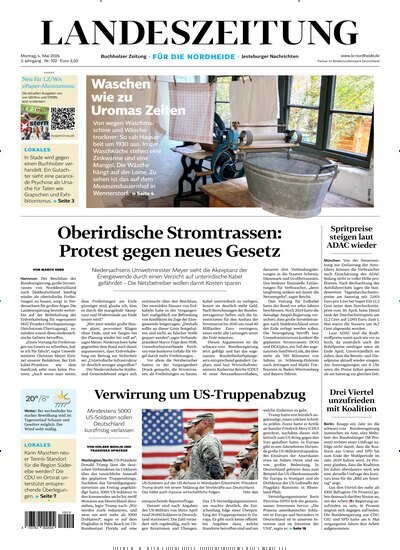 Titelbild der Ausgabe 102/2026 von Landeszeitung für die Nordheide. Diese Zeitschrift und viele weitere Zeitungsabos als Abo oder epaper bei United Kiosk online kaufen.