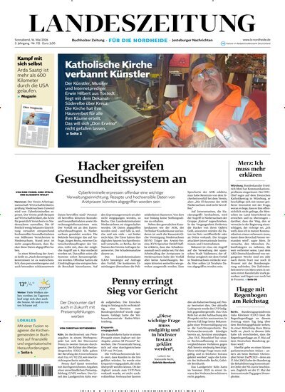 Titelbild der Ausgabe 112/2026 von Landeszeitung für die Nordheide. Diese Zeitschrift und viele weitere Zeitungsabos als Abo oder epaper bei United Kiosk online kaufen.