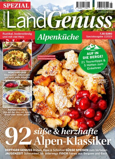 Titelbild der Ausgabe 1/2025 von LandGenuss Spezial. Diese Zeitschrift und viele weitere Kochzeitschriften und Backzeitschriften als Abo oder epaper bei United Kiosk online kaufen.