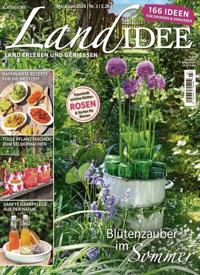 Titelbild der Ausgabe 3/2026 von LandIDEE. Diese Zeitschrift und viele weitere Gartenzeitschriften und Wohnzeitschriften als Abo oder epaper bei United Kiosk online kaufen.