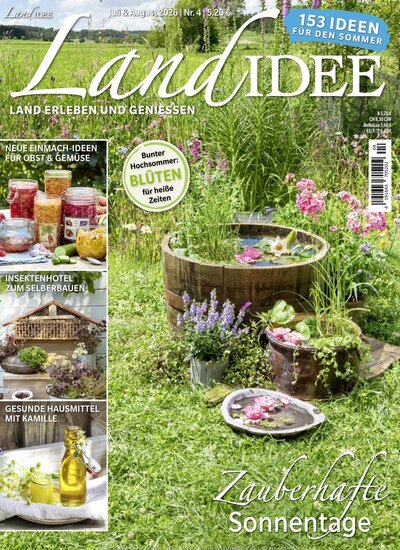 Titelbild der Ausgabe 4/2026 von LandIDEE. Diese Zeitschrift und viele weitere Gartenzeitschriften und Wohnzeitschriften als Abo oder epaper bei United Kiosk online kaufen.