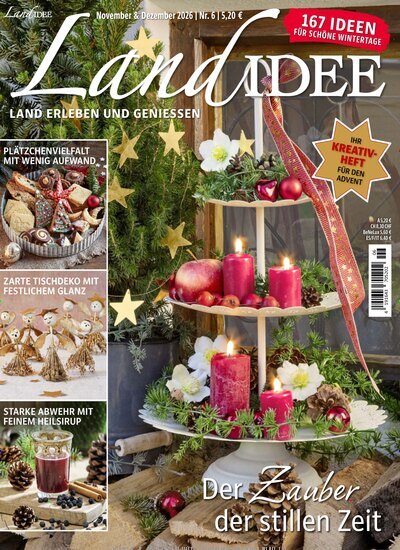 Titelbild der Ausgabe 6/2026 von LandIDEE. Diese Zeitschrift und viele weitere Gartenzeitschriften und Wohnzeitschriften als Abo oder epaper bei United Kiosk online kaufen.