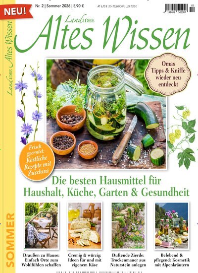 Titelbild der Ausgabe 2/2026 von LandIDEE Altes Wissen. Diese Zeitschrift und viele weitere Gartenzeitschriften und Wohnzeitschriften als Abo oder epaper bei United Kiosk online kaufen.