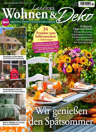 Titelbild der Ausgabe 5/2025 von LandIDEE Wohnen & Deko. Diese Zeitschrift und viele weitere Gartenzeitschriften und Wohnzeitschriften als Abo oder epaper bei United Kiosk online kaufen.