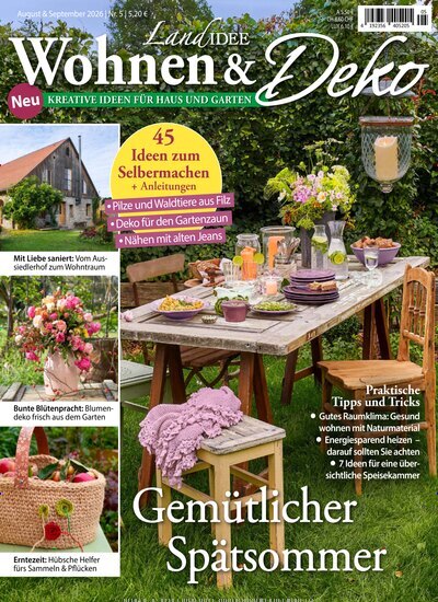 Titelbild der Ausgabe 5/2026 von LandIDEE Wohnen & Deko. Diese Zeitschrift und viele weitere Gartenzeitschriften und Wohnzeitschriften als Abo oder epaper bei United Kiosk online kaufen.