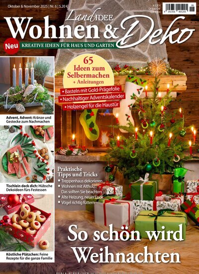 Titelbild der Ausgabe 6/2025 von LandIDEE Wohnen & Deko. Diese Zeitschrift und viele weitere Gartenzeitschriften und Wohnzeitschriften als Abo oder epaper bei United Kiosk online kaufen.