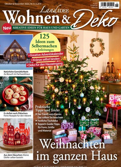Titelbild der Ausgabe 6/2026 von LandIDEE Wohnen & Deko. Diese Zeitschrift und viele weitere Gartenzeitschriften und Wohnzeitschriften als Abo oder epaper bei United Kiosk online kaufen.