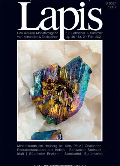 Titelbild der Ausgabe 1/2021 von Lapis. Diese Zeitschrift und viele weitere Freizeit-Fachmagazine und Hobby-Fachzeitschriften als Abo oder epaper bei United Kiosk online kaufen.