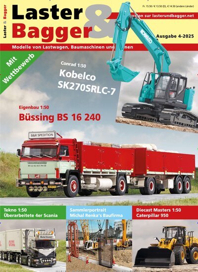 Titelbild der Ausgabe 4/2025 von Laster & Bagger. Diese Zeitschrift und viele weitere Automagazine und Motorradzeitschriften als Abo oder epaper bei United Kiosk online kaufen.