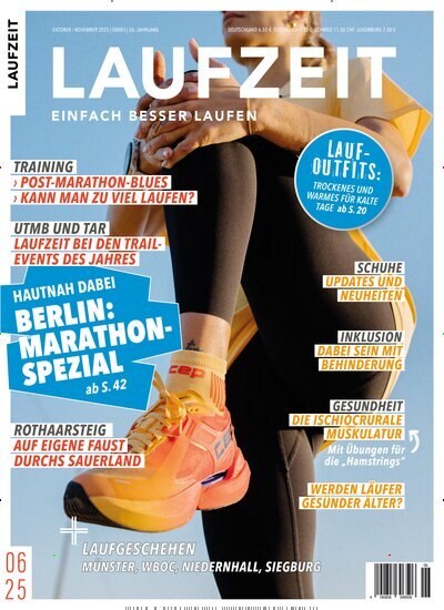 Titelbild der Ausgabe 6/2025 von Laufzeit. Diese Zeitschrift und viele weitere Sportmagazine als Abo oder epaper bei United Kiosk online kaufen.