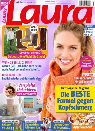 Titelbild der Ausgabe 1/2026 von Laura. Diese Zeitschrift und viele weitere Frauenzeitschriften als Abo oder epaper bei United Kiosk online kaufen.