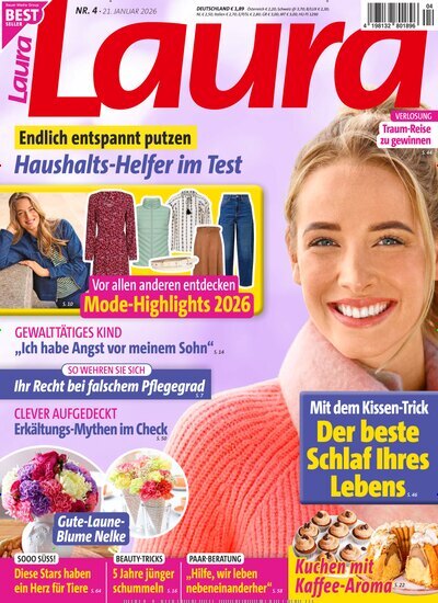 Titelbild der Ausgabe 4/2026 von Laura. Diese Zeitschrift und viele weitere Frauenzeitschriften als Abo oder epaper bei United Kiosk online kaufen.