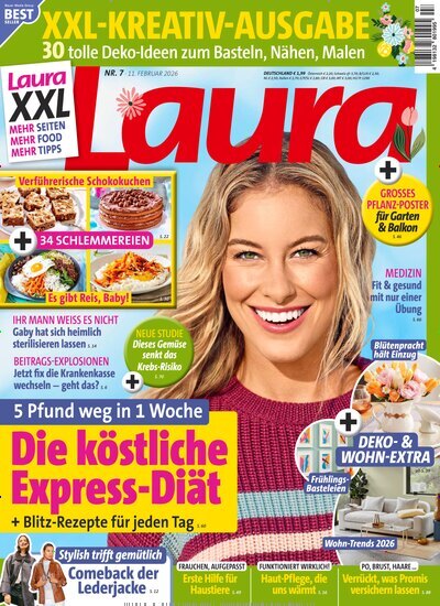Titelbild der Ausgabe 7/2026 von Laura. Diese Zeitschrift und viele weitere Frauenzeitschriften als Abo oder epaper bei United Kiosk online kaufen.
