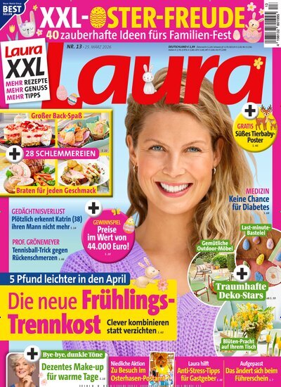 Titelbild der Ausgabe 13/2026 von Laura. Diese Zeitschrift und viele weitere Frauenzeitschriften als Abo oder epaper bei United Kiosk online kaufen.