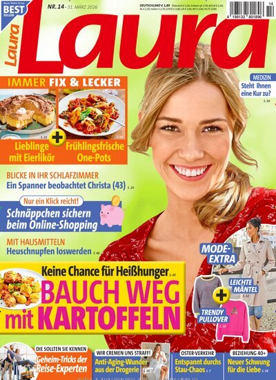Titelbild der Ausgabe 14/2026 von Laura. Diese Zeitschrift und viele weitere Frauenzeitschriften als Abo oder epaper bei United Kiosk online kaufen.