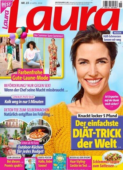 Titelbild der Ausgabe 15/2026 von Laura. Diese Zeitschrift und viele weitere Frauenzeitschriften als Abo oder epaper bei United Kiosk online kaufen.