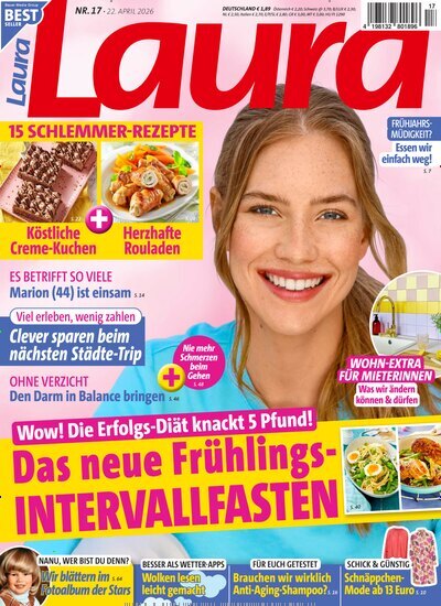 Titelbild der Ausgabe 17/2026 von Laura. Diese Zeitschrift und viele weitere Frauenzeitschriften als Abo oder epaper bei United Kiosk online kaufen.