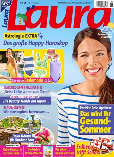 Titelbild der Ausgabe 26/2026 von Laura. Diese Zeitschrift und viele weitere Frauenzeitschriften als Abo oder epaper bei United Kiosk online kaufen.