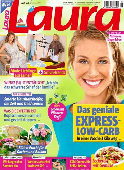 Titelbild der Ausgabe 28/2026 von Laura. Diese Zeitschrift und viele weitere Frauenzeitschriften als Abo oder epaper bei United Kiosk online kaufen.