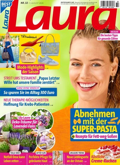 Titelbild der Ausgabe 32/2026 von Laura. Diese Zeitschrift und viele weitere Frauenzeitschriften als Abo oder epaper bei United Kiosk online kaufen.
