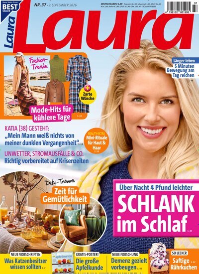 Titelbild der Ausgabe 37/2026 von Laura. Diese Zeitschrift und viele weitere Frauenzeitschriften als Abo oder epaper bei United Kiosk online kaufen.