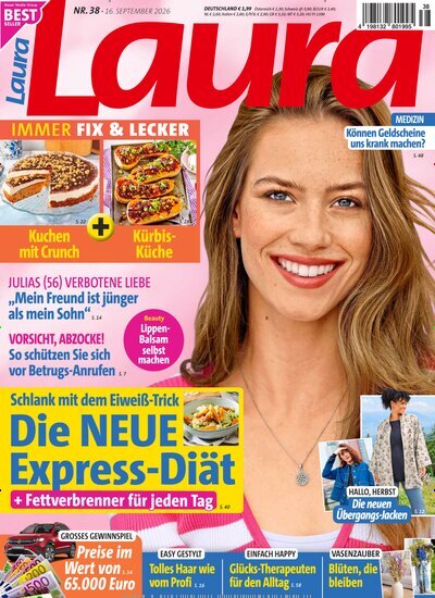 Titelbild der Ausgabe 38/2026 von Laura. Diese Zeitschrift und viele weitere Frauenzeitschriften als Abo oder epaper bei United Kiosk online kaufen.