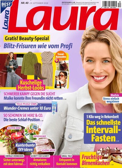 Titelbild der Ausgabe 40/2026 von Laura. Diese Zeitschrift und viele weitere Frauenzeitschriften als Abo oder epaper bei United Kiosk online kaufen.