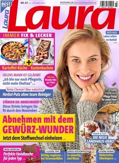 Titelbild der Ausgabe 43/2026 von Laura. Diese Zeitschrift und viele weitere Frauenzeitschriften als Abo oder epaper bei United Kiosk online kaufen.