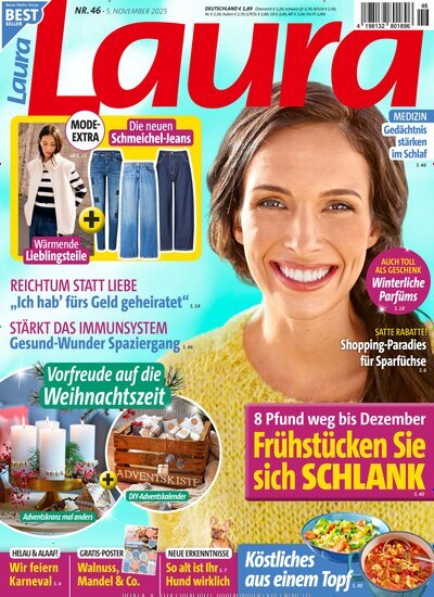 Titelbild der Ausgabe 46/2025 von Laura. Diese Zeitschrift und viele weitere Frauenzeitschriften als Abo oder epaper bei United Kiosk online kaufen.