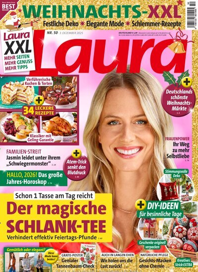 Titelbild der Ausgabe 50/2025 von Laura. Diese Zeitschrift und viele weitere Frauenzeitschriften als Abo oder epaper bei United Kiosk online kaufen.
